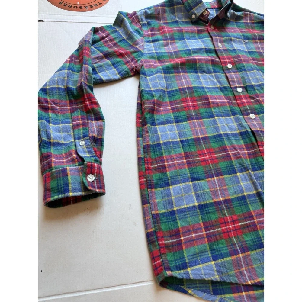 Boy's/Kid's‎ Vineyard Vines Long Sleeve Plaid Button Down Shirt Size Xl (18)